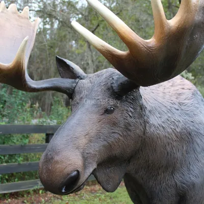 Life Size Bronze Moose Statue Garden Deer Sculpture