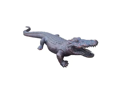 Sculpture de crocodile en bronze grandeur nature