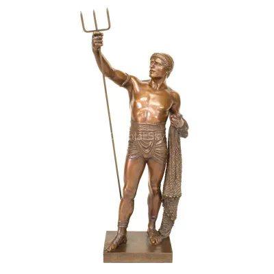 Scultura di figura dell'uomo della statua del bronzo del soldato romano antico a grandezza naturale