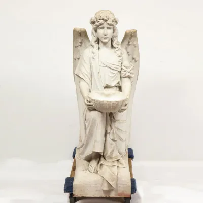 Мраморный Камень Статуя Ангела Сад Птица Фонтан