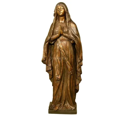Escultura de bronce de tamaño natural de la iglesia de la estatua de la Virgen María