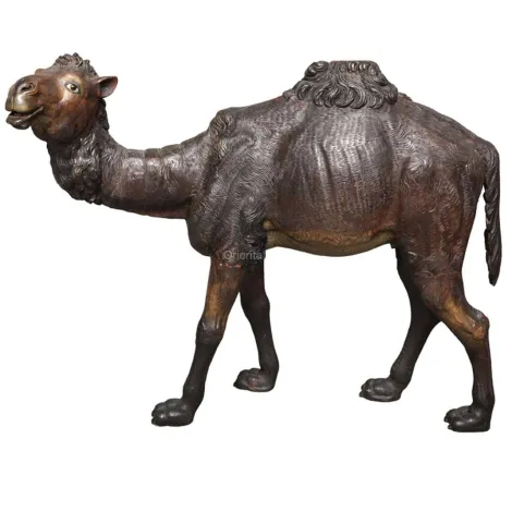 Escultura animal grande de la estatua del camello de bronce de tamaño natural