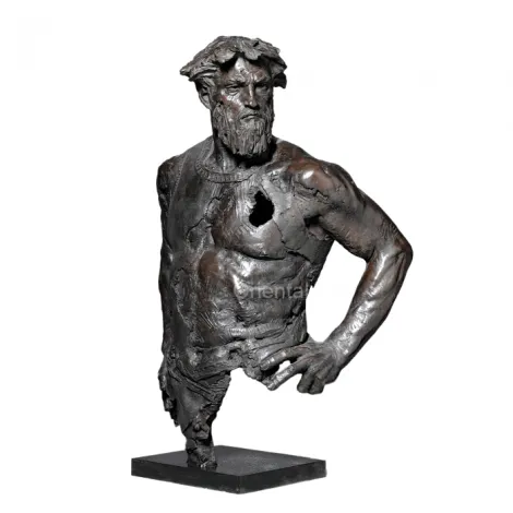 Sculpture de buste en métal de statue de vieil homme en bronze antique