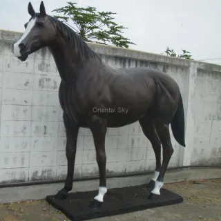 Life Size Bronze Race Horse Statue Metal Garden Sculpture