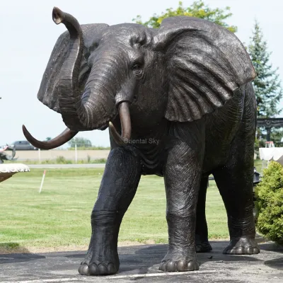 Custom Bronze Elephant Statue Life Size Metal Animal Sculpture