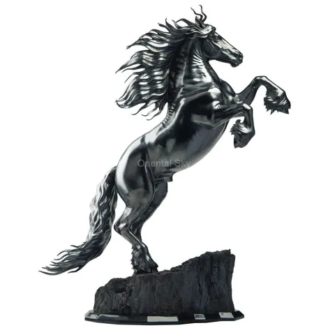 Escultura de cavalo de salto de bronze para decoração de portão externo