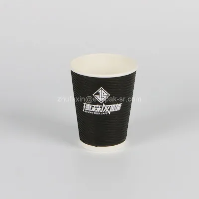 Kraft Ripple Triple Wall Hot Drink 16oz Paper Disposable Cups