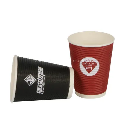 Kraft Ripple Triple Wall Hot Drink 16oz Paper Disposable Cups