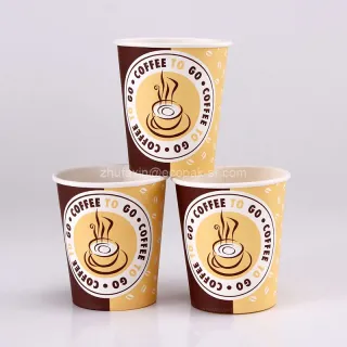 Logo Printed Take Away Biodegradable Tea Disposable Paper Coffee Cups with Lid