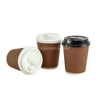 Double Wall Paper Cup for Hot Drink Coffee Tea Cups With Lid