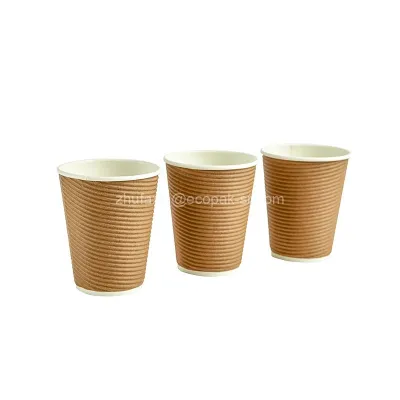 Kraft Paper Customized Disposable Paper Cups Drinking Coffee Cup
