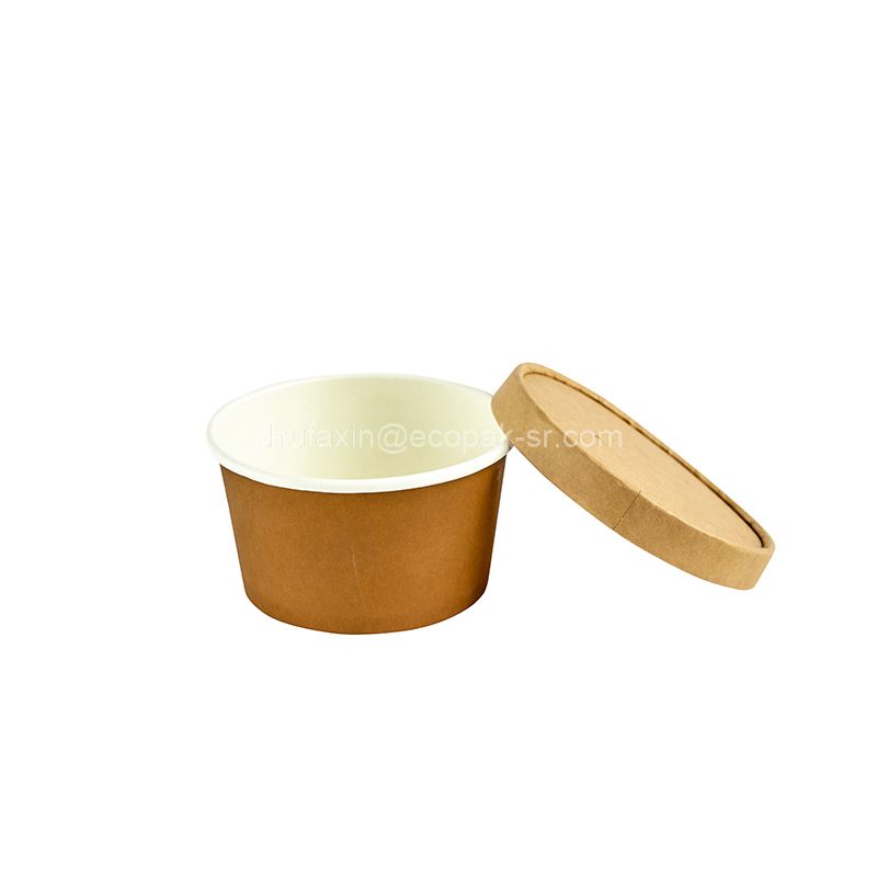 Paper Soup Bowl with Lid Kraft PP 38 Oz/1140ml (100 Units)