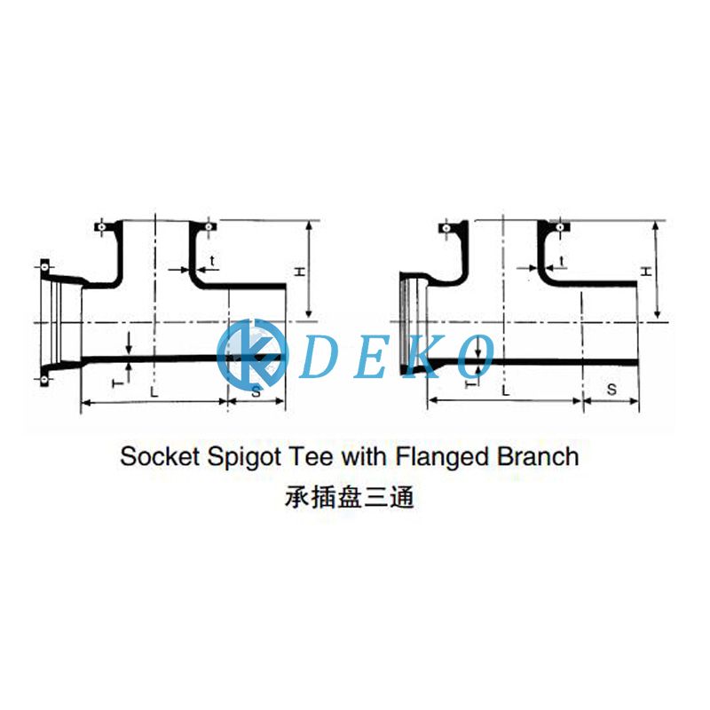 Socket Spigot Tee with Socket / flange Branch