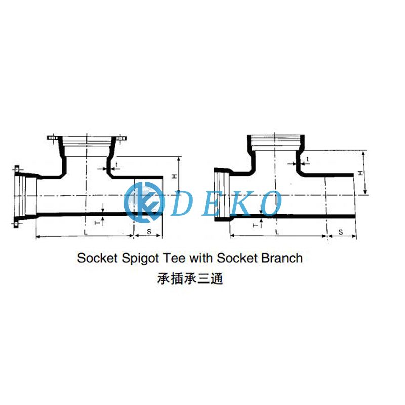 Socket Spigot Tee with Socket / flange Branch