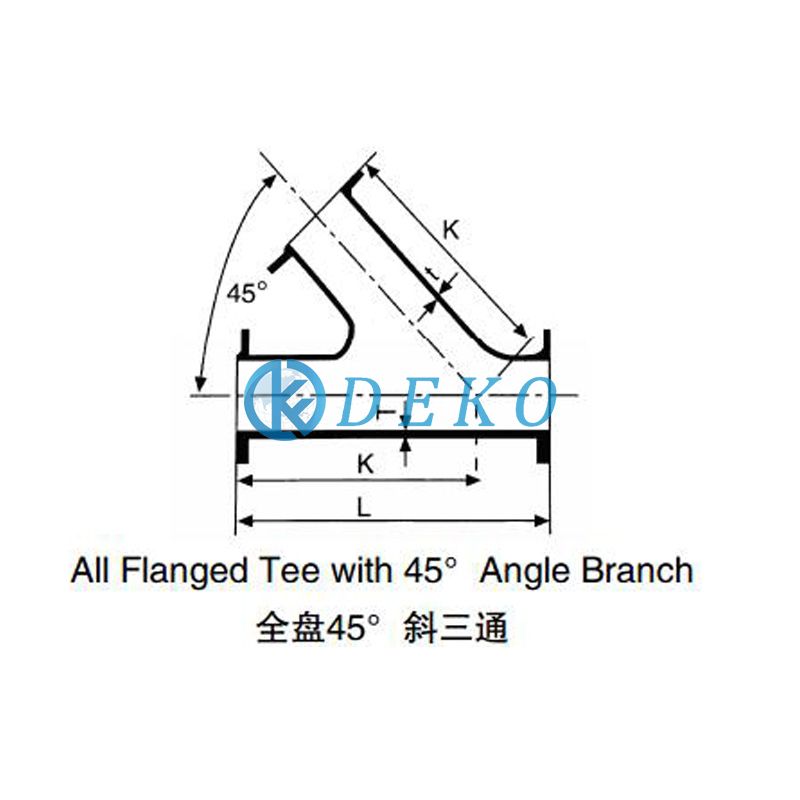 All Flanged Tee with  45° Angle Branch