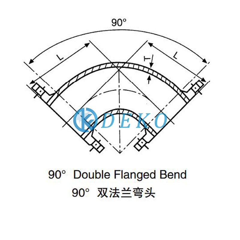 11.25°/22.5°/45°/90° Double Flanged Bend