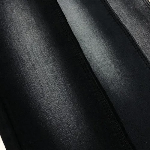 Tissu Denim Satin Noir Noir