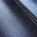 Tissu Denim Satin Noir Bleu