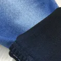 Tecido denim de cetim preto azul