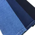 Tissu Denim Satin Noir Bleu