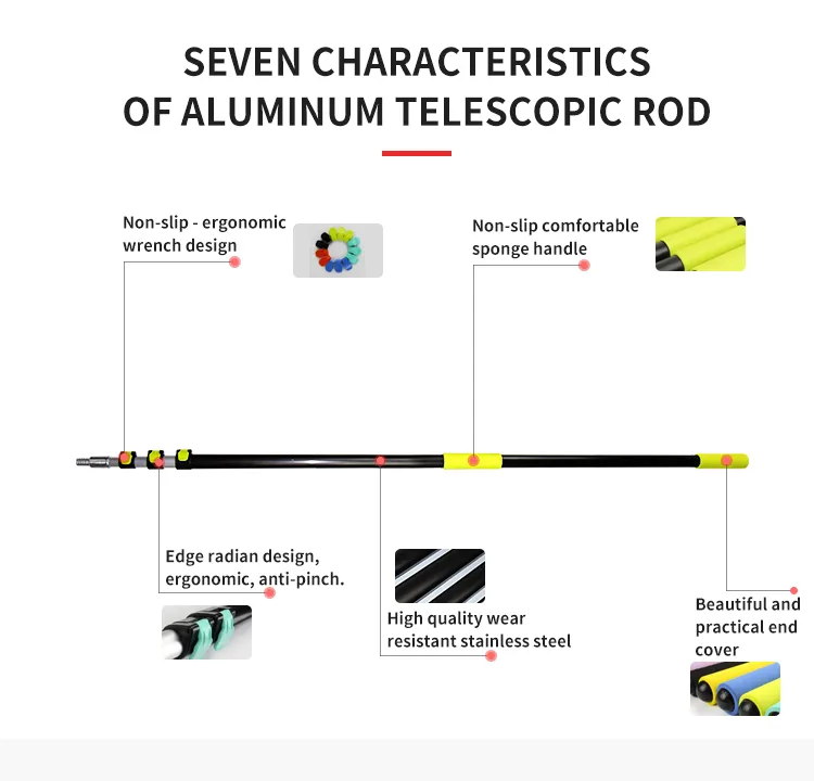 Poste telescópico de aluminio de China con hilo americano