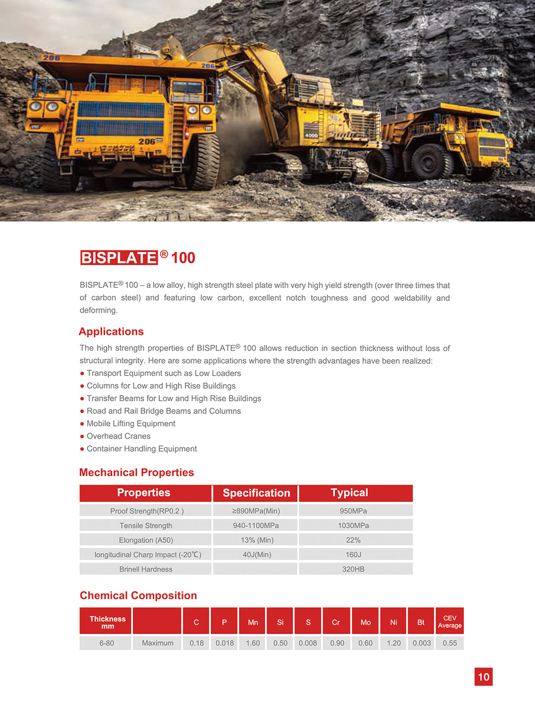 BISPLATE®100 High Strength Structural Steel