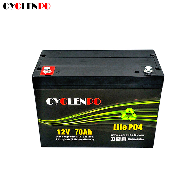 Bateria de íon de lítio 12V 70Ah Lifepo4 de longo ciclo