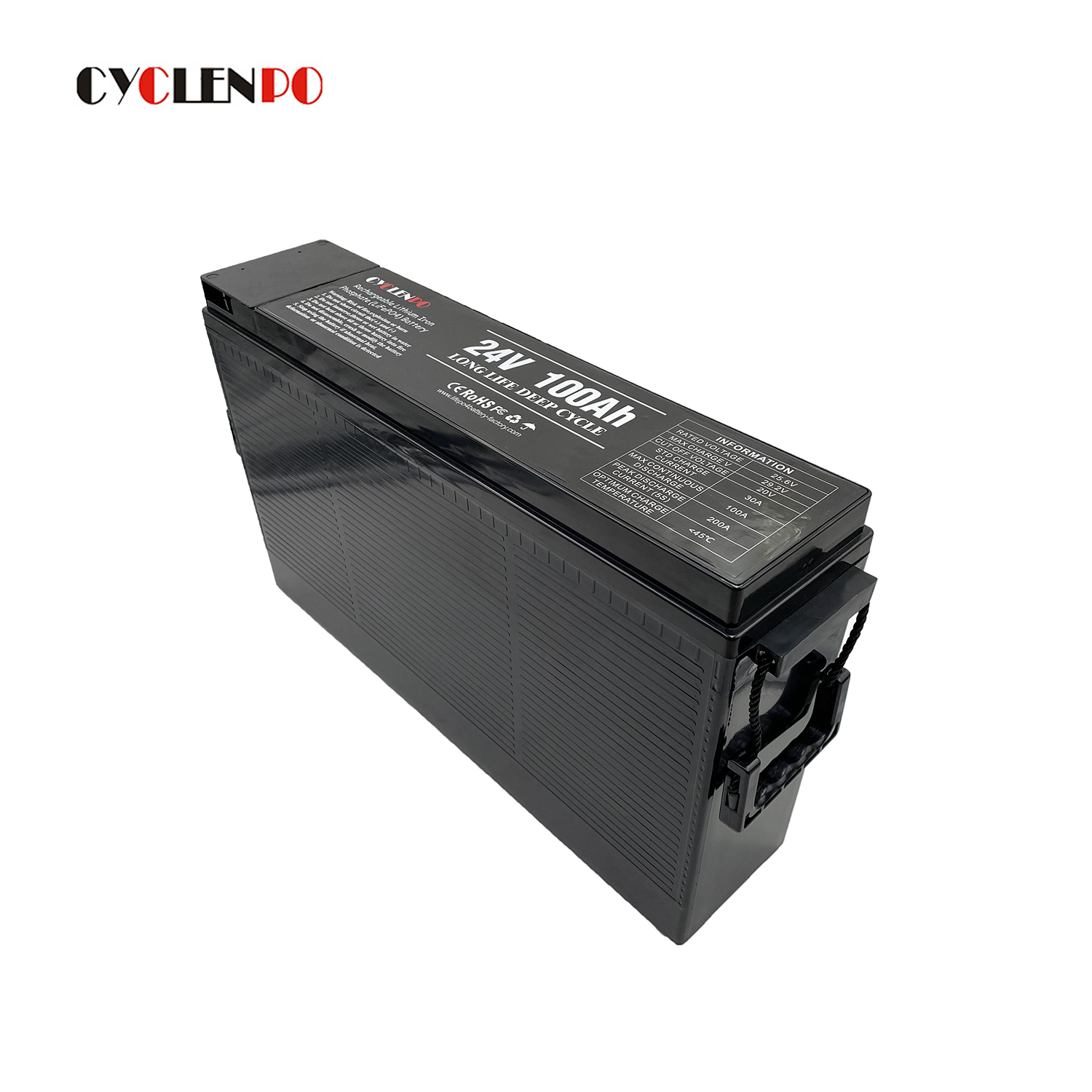 Cyclenpo 24V 100ah lifepo4 100ah with bluetooth for Off Road