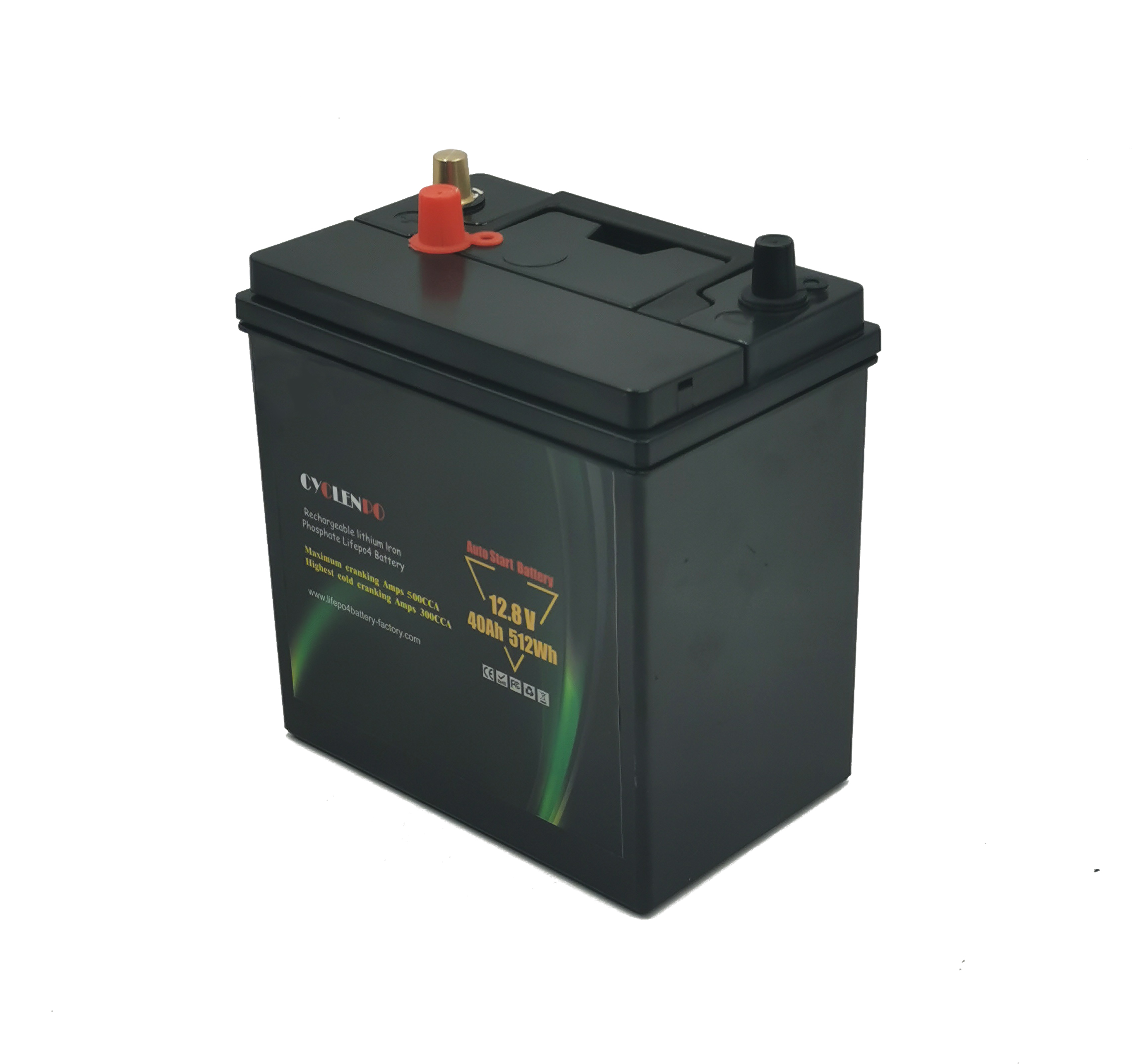 Factory customized auto battery lifepo4 12v 40ah lithium starter battery 12v for car