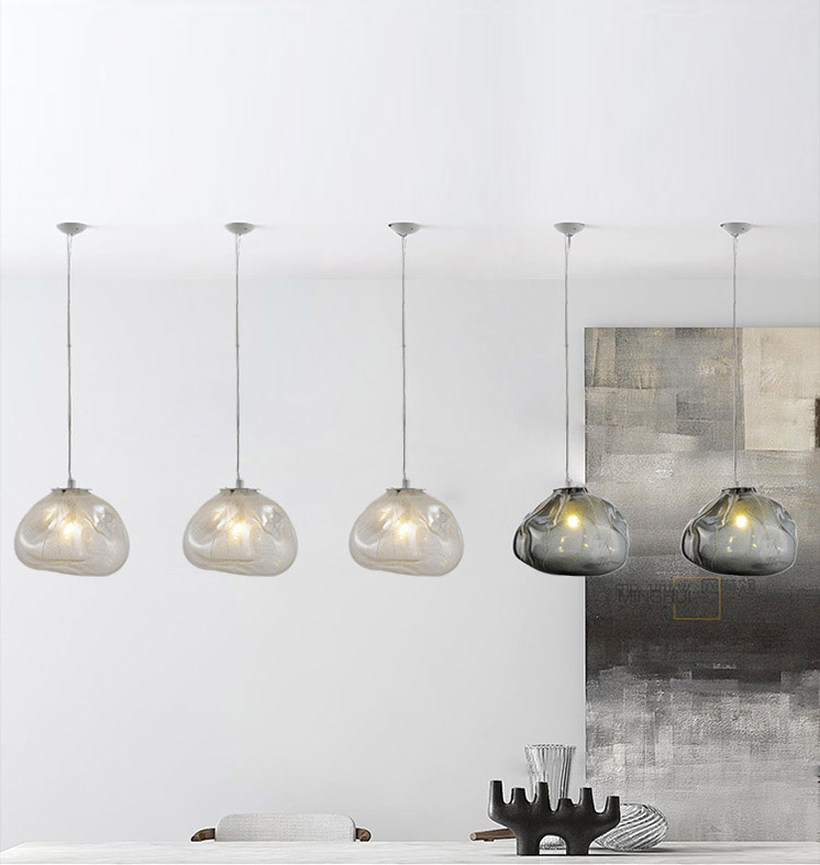 Cloudy Glass Hanging Pendant Lamp