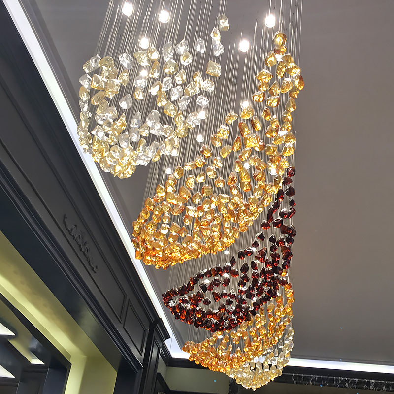 Colorful Stone Glass Big Chandeliers