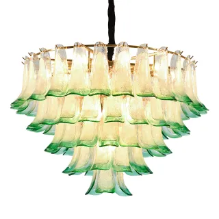 Leaf glass crystal chandelier