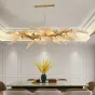 Postmodern copper tree branch glass chandelier