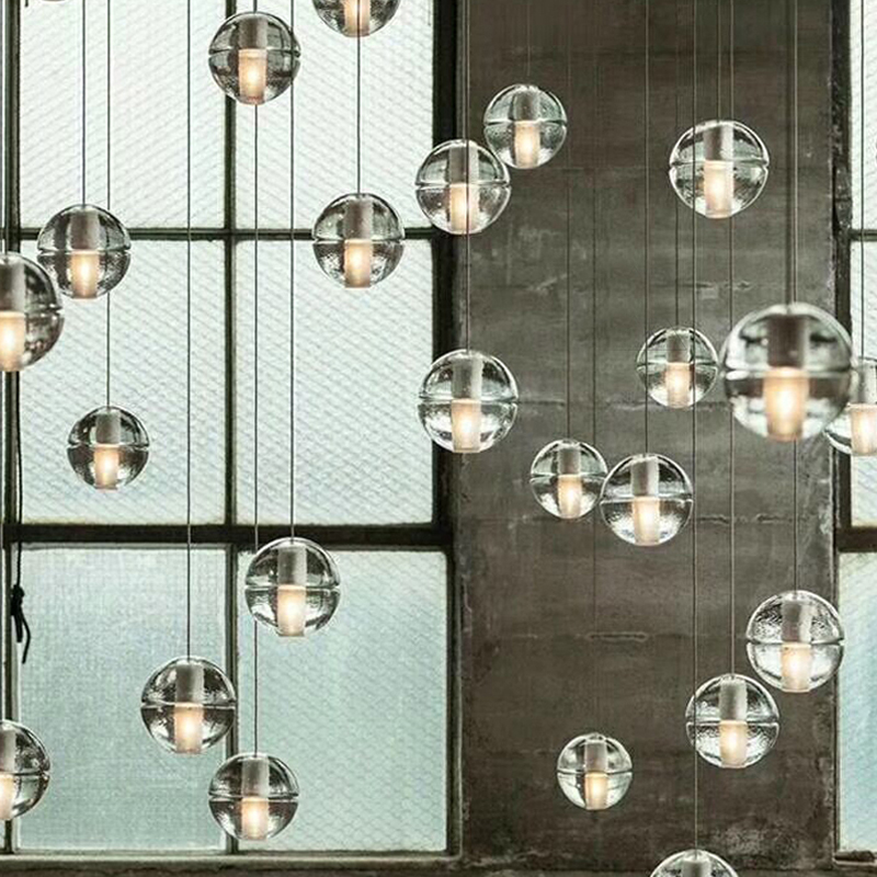 Bubble crystal ball pendant lamp