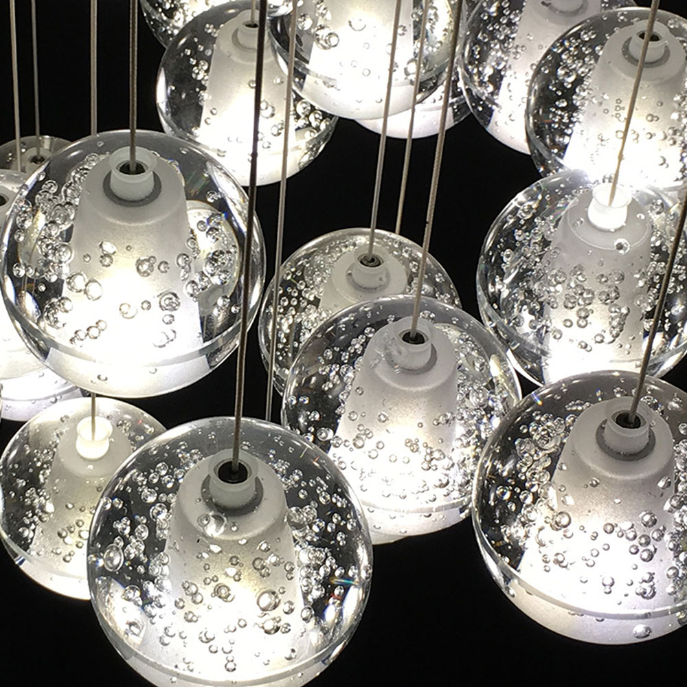 Bubble Crystal Glass Pendant Chandelier Lamp 