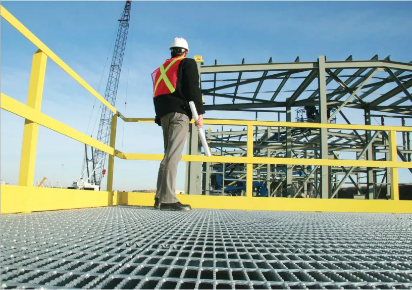 Serrated steel grating is used on Korean steel structure platform