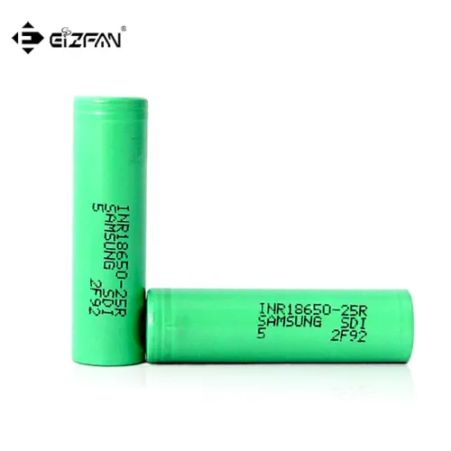 Samsung INR 25R 18650 battery with 2500mAh 20A continuous dicharge current for Camera and battery pack