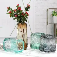 2020 New Creative Icicle Texture Luxury Colored Flower Glass Vase Wedding Home Decoration