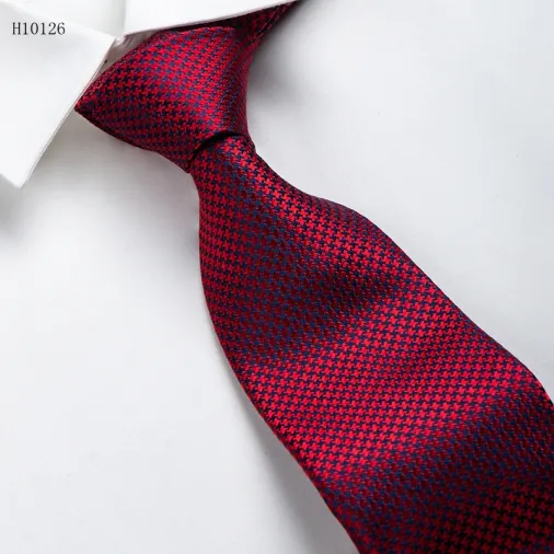 Klasyczne wzory 100% poliestrowe czerwone męskie krawaty