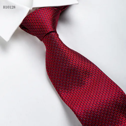 Corbatas clásicas 100% poliéster rojo para hombre