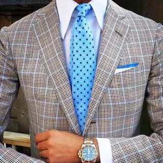 100% zijde handgemaakte China fabrikant blauwe mannen stropdassen