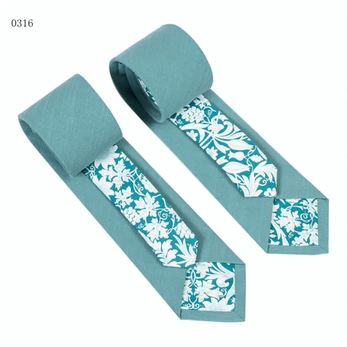 新しい高品質の綿100％の2つのデザインの男性用花柄ネクタイ