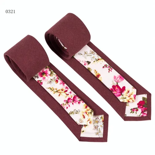 New High Quality 100% Cotton Two Designs Floral Ties For Men