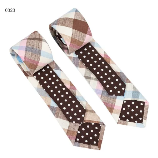 Fashion Two-sided designs Wedding Tie For Men Fashion Plaid Color Necktie Mens Tie