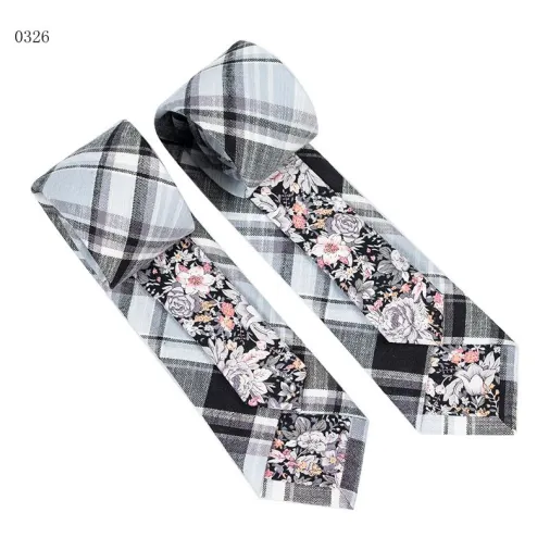 Fashion Two-sided designs Wedding Tie For Men Fashion Plaid Color Necktie Mens Tie