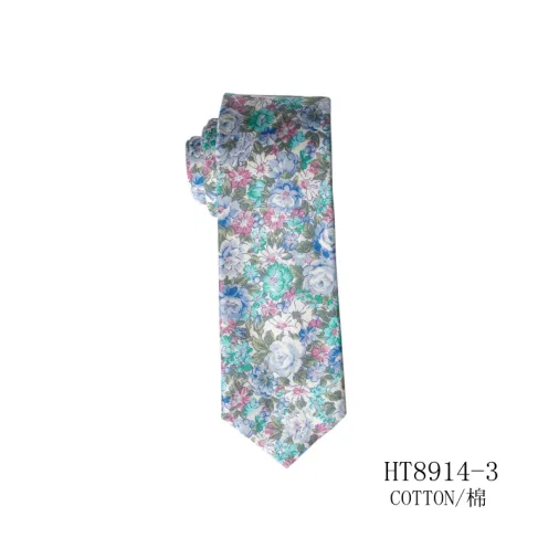 wholesale cotton floral men skinny tie fashion wedding tie