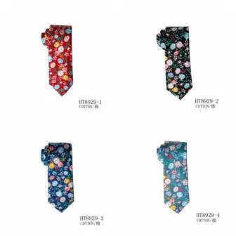 Custom fashion hot selling cotton floral ties men summer ties