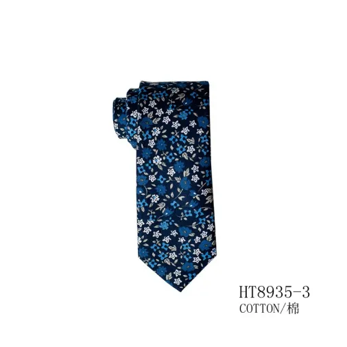 Hot sales online fashionable floral cotton tie for men bridegroom wedding tie