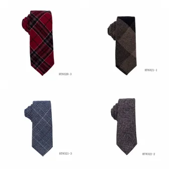 Custom popular winter necktie mens tie wool fabric casual tie