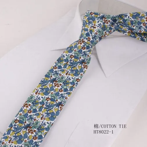 Fashion new cotton floral designs casual neckties slim men tie